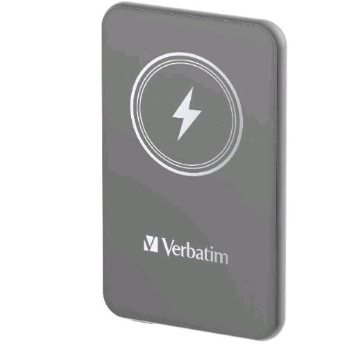 VERBATIM POWER BANK 5.000mAh RICARICA WIRELESS 15 W PD 20W GREY