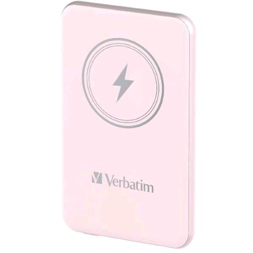 VERBATIM POWER BANK 5.000mAh RICARICA WIRELESS 15 W PD 20W PINK