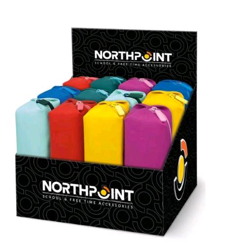 LEBEZ TASCHETTA COLORS PU ESPOSITORE ASTUCCIO IN SIMILPELLE 21X7,5X7 CM CON ZIP A CONTRASTO COLORI ASSORTITI CONF 12 Pz. 