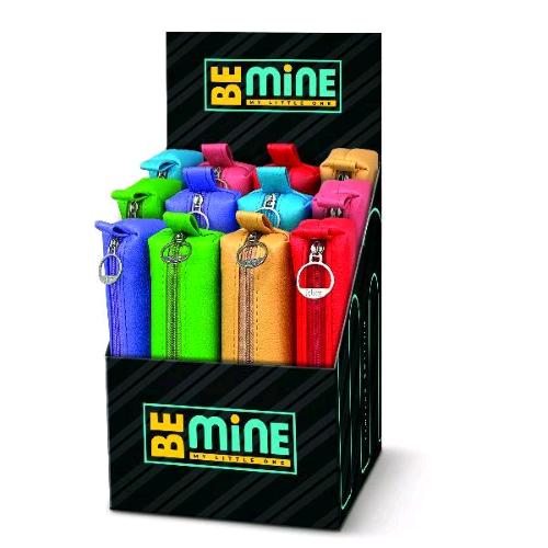 LEBEZ ESPOSITORE LINGOTTO BARRETTA IN SIMILPELLE 22X4.5X3 CM CON ZIP COLORI ASSORTITI CONF 12 Pz.