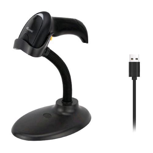 EQUIP 351022 LETTORE CODICI A BARRE USB 1D LASER CON STAND SUPPORTO NERO