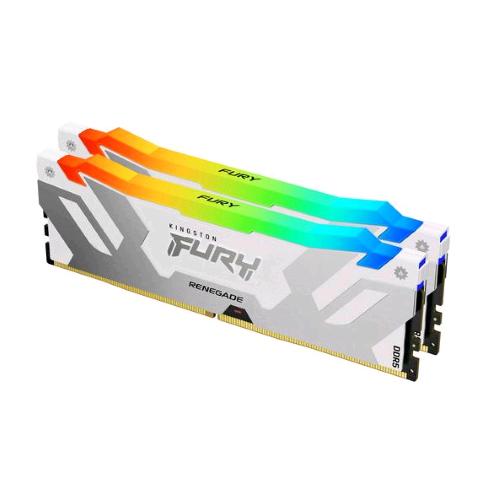 KINGSTON FURY RENEGADE RGB XMP KIT MEMORIA RAM 2x16GB TOT 32GB 6.400MHz TIPOLOGIA DIMM TECNOLOGIA DDR5 CAS 32 WHITE