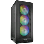 SHARKOON REBEL C20 ITX RGB PC CASE 2x U3, 1x USB-C, 3x 120 ARGB PWM ARGB CONTROLLER