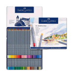 FABER CASTELL GOLDFABER AQUA PASTELLI ACQUARELLABILI MINA 3.3 mm ASTUCCIO IN METALLO COLORI ASSORTITI CONF 48 Pz.