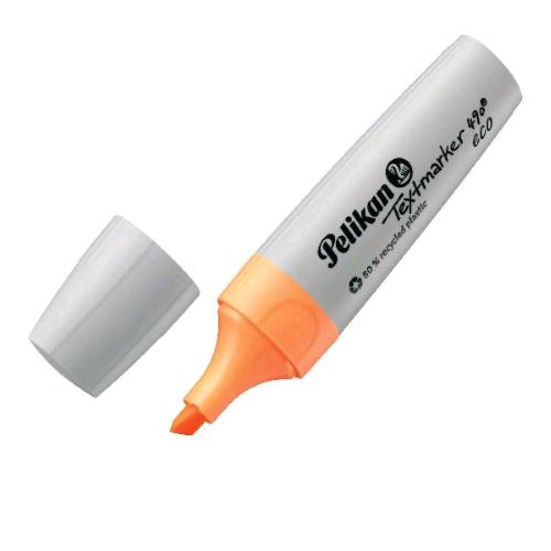 PELIKAN TEXTMARKER 490 ECO EVIDENZIATORE PUNTA A SCALPELLO ARANCIONE CONF 10 Pz.