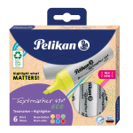 PELIKAN TEXTMARKER 490 ECO EVIDENZIATORE PUNTA A SCALPELLO COLORI ASSORTITI CONF 6 Pz.