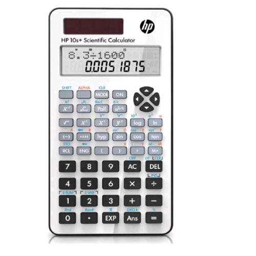 HP 10S+ CALCOLATRICE SCIENTIFICA 12 CIFRE DISPLAY A 2 RIGHE ALIMENTAZIONE BATTERIA SOLARE BIANCO