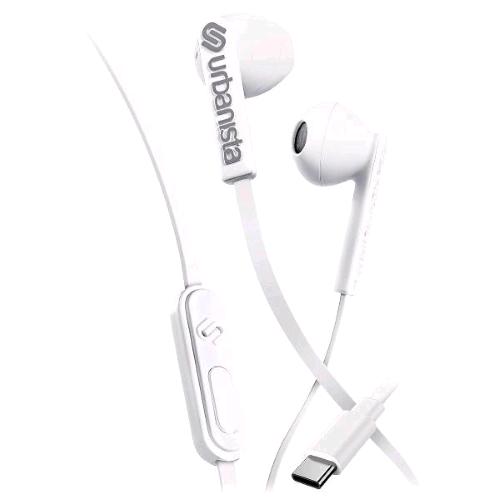 URBANISTA SAN FRANCISCO AURICOLARI CON MICROFONO CON FILO USB-C CONTROLLO CHIAMATE E VOLUME/MUSICA PURE WHITE