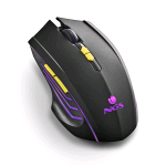 NGS GMX-200 MOUSE GAMING WIRELESS CON ILLUMINAZIONE A LED ERGONOMICO AMBIDESTRO 3200 DPI REGOLABILI 6 TASTI NERO