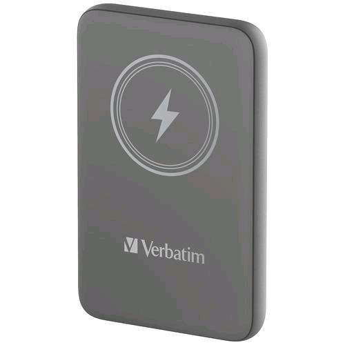 VERBATIM POWER BANK 10000mAh CON RICARICA WIRELESS MAGNETICA 15 W PD 20 W GREY