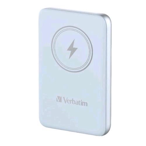 VERBATIM POWER BANK 10000mAh CON RICARICA WIRELESS MAGNETICA 15 W PD 20 W BLUE
