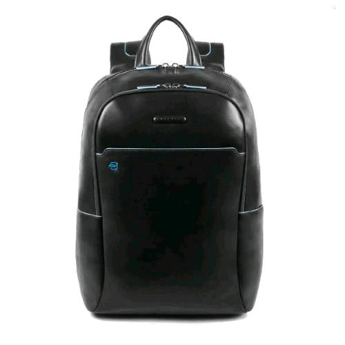 PIQUADRO BLUE SQUARE ZAINO PORTA NOEBOOK DA 15.6" IN PELLE 2 SCOMPARTI NERO