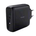 TRUST MAXO CARICABATTERIE DA RETE 65W 2 PORTE USB-C NERO