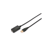 DIGITUS DA-70130-4 CAVO PROLUNGA USB-A 2.0 MASCHIO/FEMMINA 5 METRI COLORE NERO