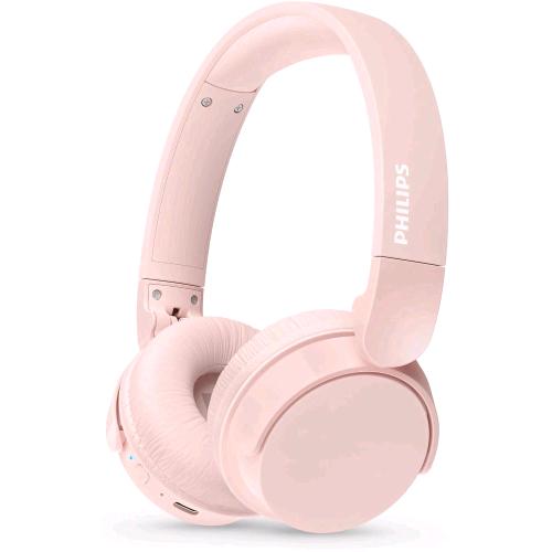 PHILIPS TAH4209PK CUFFIA OVER-EAR WIRELESS BLUETOOTH CON MICROFONO CHIAMATE E MUSICA ISOLAMENTO ACUSTICO PASSIVO BASSI DINAMICI USB-C ROSA