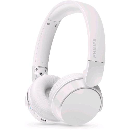 PHILIPS TAH4209WT CUFFIA OVER-EAR WIRELESS BLUETOOTH CON MICROFONO CHIAMATE E MUSICA ISOLAMENTO ACUSTICO PASSIVO BASSI DINAMICI USB-C BIANCO