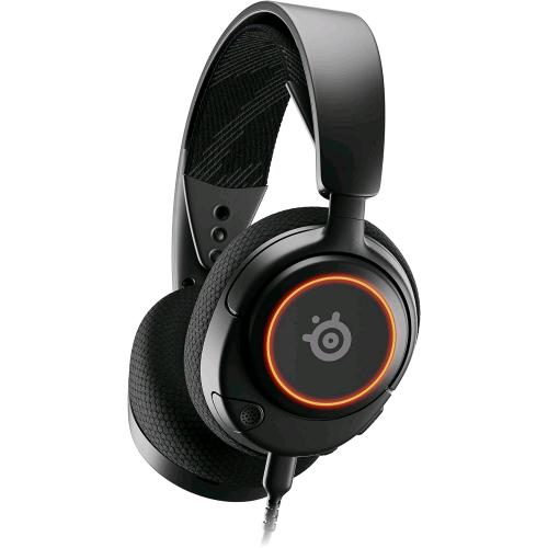 STEELSERIES ARCTIS NOVA 3 CUFFIE GAMING MULTISISTEMA DRIVER HI-FI AUDIO SPAZIALE 360 GRADI LUCI RGB PADIGLIONI AIRWEAVE IN MEMORY FOAM SUPER LEGGERE NERO