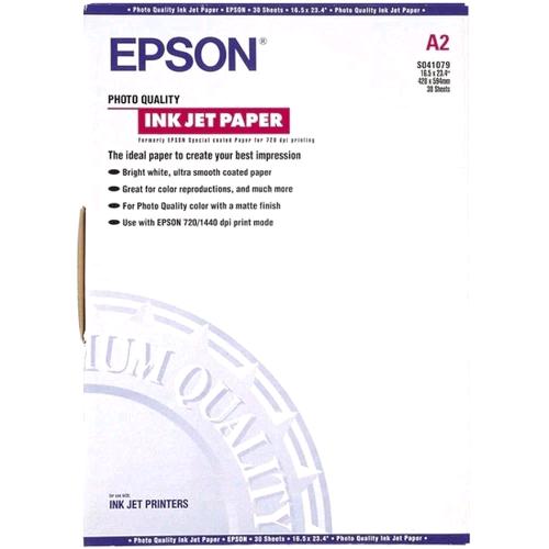 EPSON C13S041079 PHOTO QUALITY INK JET PAPER A2 102 g/mq 30 FOGLI