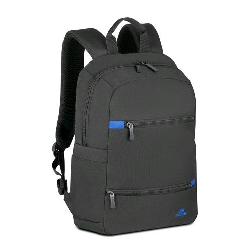 RIVACASE 8264 ZAINO PER NOTEBOOK DA 14" IN POLIESTERE 2 SCOMPARTI TASCHE LATERALI E FRONTALI RESISTENTE ALL'ACQUA NERO  