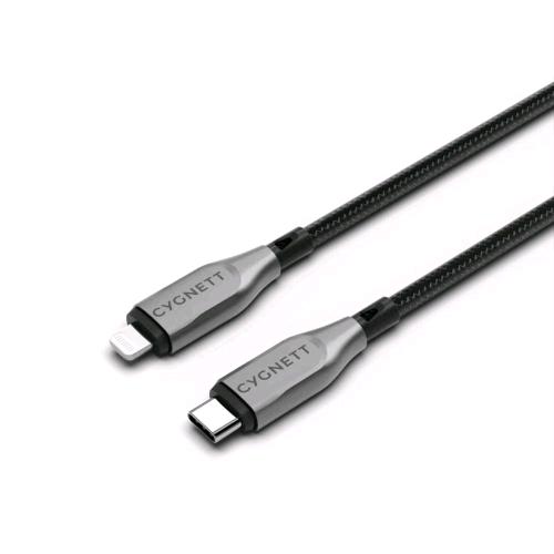 CYGNETT CAVO INTRECCIATO DA USB-C A LIGHTNING MASCHIO/MASCHIO 1 MT NERO
