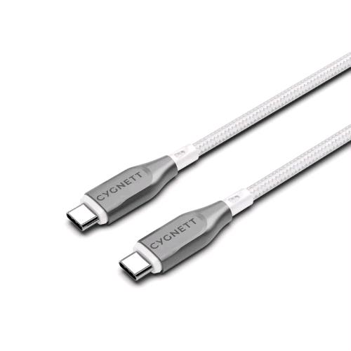 CYGNETT CAVO INTRECCIATO USB-C MASCHIO-MASCHIO 1 MT BIANCO