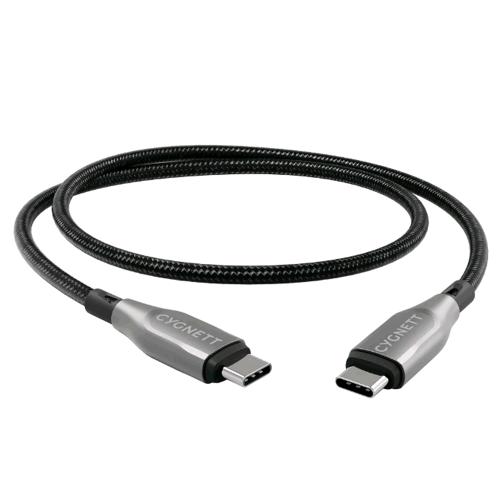 CYGNETT CAVO INTRECCIATO USB-C MASCHIO-MASCHIO 2 MT NERO