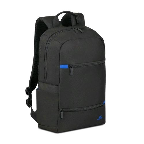 RIVACASE 8265 ZAINO PER NOTEBOOK DA 15.6" IN POLIESTERE 2 SCOMPARTI TASCHE LATERALI E FRONTALI RESISTENTE ALL'ACQUA NERO