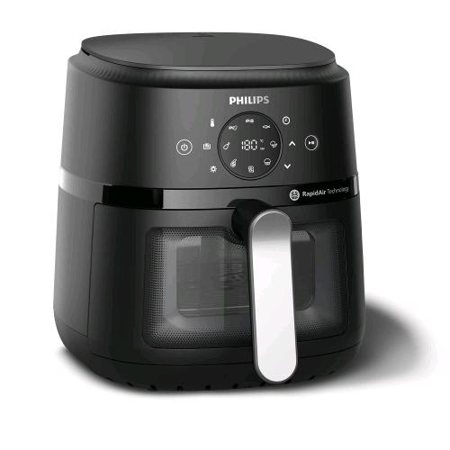 PHILIPS AIRFRYER NA221 FRIGGITRICE AD ARIA MULTICOOKER 4.2 LITRI 13 PROGRAMMI DI COTTURA 1.500 W FINESTRA CONTROLLO COTTURA NERO