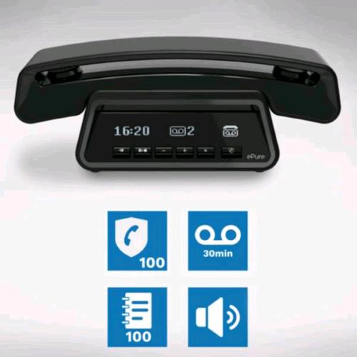 ALCATEL EPURE 3 PREMIUM TELEFONO CORDLESS DECT GAP DAL DESIGN ICONICO CON SEGRETERIA TELEFONICA NERO