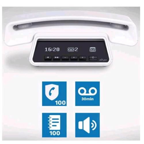 ALCATEL EPURE 3 PREMIUM TELEFONO CORDLESS DECT GAP DAL DESIGN ICONICO CON SEGRETERIA TELEFONICA BIANCO