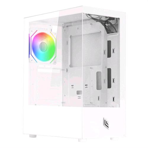 NOUA NEXUS P100 CASE PC GAMING ATX MID-TOWER VENTOLA LED ARGB 120mm MB SYNC PANNELLO FRONTALE E LATERALE IN VETRO TEMPERATO SENZA CORNICE BIANCO