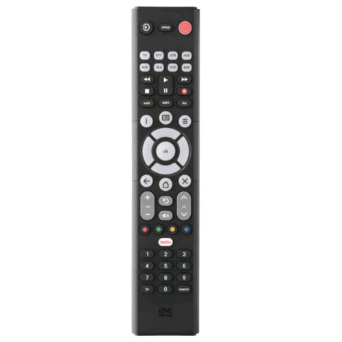 ONE FOR ALL URC1282 TELECOMANDO UNIVERSALE FINO AD 8 DISPOSITIVI FUNZIONE APPRENDIMENTO TASTO SCELTA RAPIDA DELLEL APP