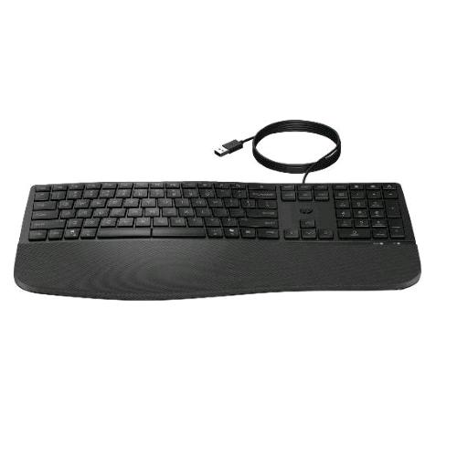 HP 480 COMFORT WIRED KEYBOARD TASTIERA USB-A TASTI PROGRAMMABILI INCLINAZIONE REGOLABILE CAVO 1.5 MT NERO