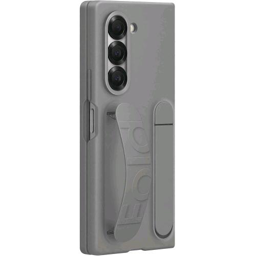 SAMSUNG GALAXY Z FOLD6 SILICONE GRIP CASE STAND COVER CON CINTURINO E CAVALLETTO GRIGIO