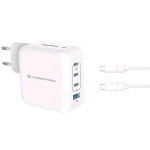 CONCEPTRONIC ALTHEA18W CARICABATTERIE PD USB GaN 100W 4 PORTE (3 x USB-C, 1 x USB-A, QC 3.0, PPS) CON CAVO DI RICARICA USB-C BIANCO