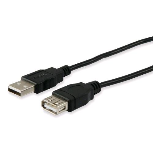 EQUIP CAVO PROLUNGA USB-A 2.0 MASCHIO-FEMMINA 3 MT NERO