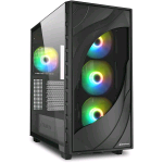 SHARKOON REBEL C80G RGB CASE GAMING CON FRONTALE E LATERALE IN VETRO TEMPERATO ILLUMINAZIONE RGB NERO