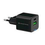 CONCEPTRONIC ALTHEA15B CARICABATTERIE DA RETE GaN PD 20 W 2 PORTE 1x USB-C, 1x USB-A, QC 3.0, PPS NERO