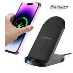 ENERGIZER WIRELESS CHARGER STAND CARICABATTERIE WIRELESS 15 W CON FUNZIONE VASSOIO PER ALLOGGIARE IL TELEFONO NERO