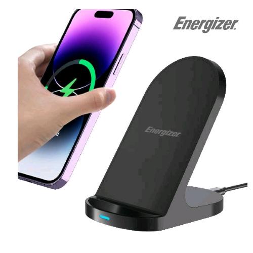 ENERGIZER WIRELESS CHARGER STAND CARICABATTERIE WIRELESS 15 W CON FUNZIONE VASSOIO PER ALLOGGIARE IL TELEFONO NERO
