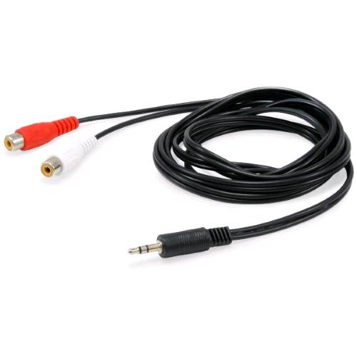 EQUIP CAVO AUDIO STEREO DA JACK 3.5mm MASCHIO a 2 x RCA FEMMINA 2.5 MT NERO