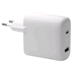 DBRAMANTE 1928 WALL CHARGER CARICABATTERIE DA RETE 2 USCITE USB-C 65W + USB-A 18 W BIANCO