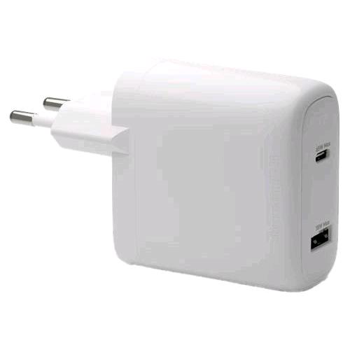 DBRAMANTE 1928 WALL CHARGER CARICABATTERIE DA RETE 2 USCITE USB-C 65W + USB-A 18 W BIANCO