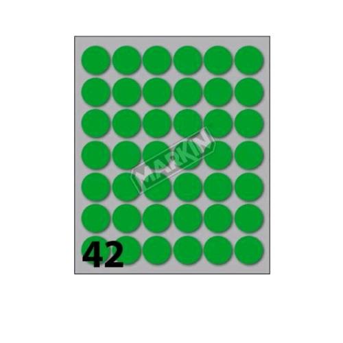 MARKIN ETICHETTE ADESIVE ROTONDE DIAMETRO 18 mm VERDE CONF 420 Pz.