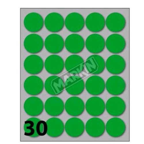 MARKIN ETICHETTE ADESIVE ROTONDE DIAMETRO 22 mm VERDE CONF 300 Pz.
