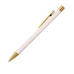 FABER CASTELL PENNA A SFERA NEO SLIM MARSH MALLOW FUSTO BIANCO RIFINITURE IN ORO INCHIOSTRO NERO 