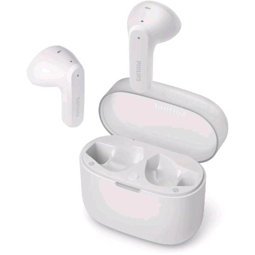PHILIPS TAT2139WT CUFFIE AURICOLARI BLUETOOTH TRUE WIRELESS MUSICA E CHIAMATE CON CUSTODIA DI RICARICA TASCABILE IPX4 USB-C BIANCO