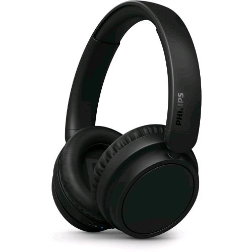 PHILIPS TAH5209BK CUFFIE ON-EAR WIRELESS BLUETOOTH LEGGERE CON ISOLAMENTO ACUSTICO PASSIVO 65 ORE DI RIPRODUZIONE SUONO NATURALE CHIAMATE CHIARE BASSI DINAMICI PIEGHEVOLI USB-C NERO