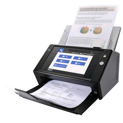 FUJITSU N7100E SCANNER A4 ADF DUPLEX DISPLAY LED TOUCH SCREEN ADF DUPLEX LAN GIGABIT ETHERNET 25 ppm/50 ipm 600 x 600 DPI NERO