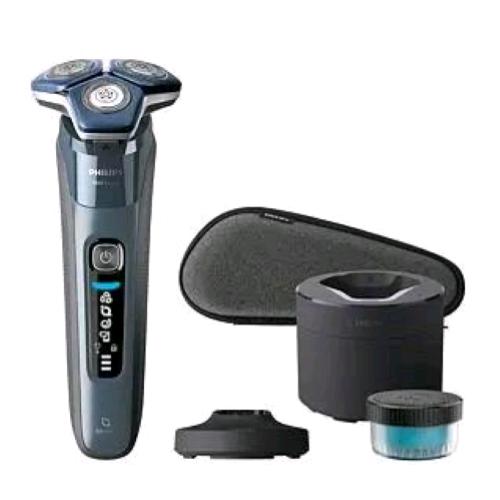 PHILIPS S7882/55 RASOIO ELETTRICO RICARICABILE WET E DRY SERIE 7000 3 TESTINE FLESSIBILI TECNOLOGIA SKINLQ CON CUSTODIA BLU